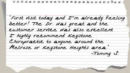 Keystone Chiropractic Inc., visit testimonial