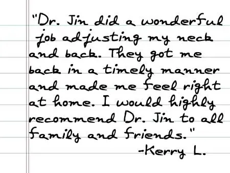 Testimonial for Dr. Jin